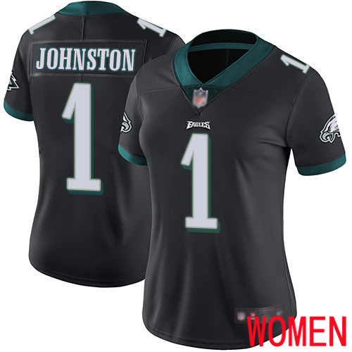 Women Philadelphia Eagles #1 Cameron Johnston Black Alternate Vapor Untouchable NFL Jersey Limited->youth nfl jersey->Youth Jersey